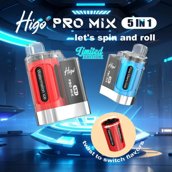 Higo Pro Mix 5 in 1 | 6666 puffs | Raspberry Edition