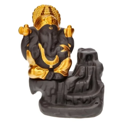 BACKFLOW-RÄUCHERHALTER GANESH GOLD 11CM